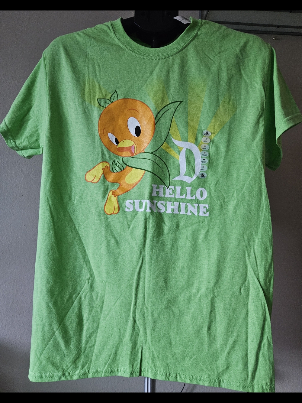 Hello Sunshine Orange Character Graphic Tee - Green